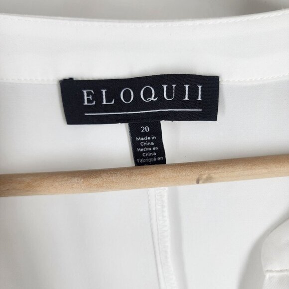 Eloquii Sleeveless Button Front Blouse Shirt Women's Plus Size 20 White - Picture 7 of 8
